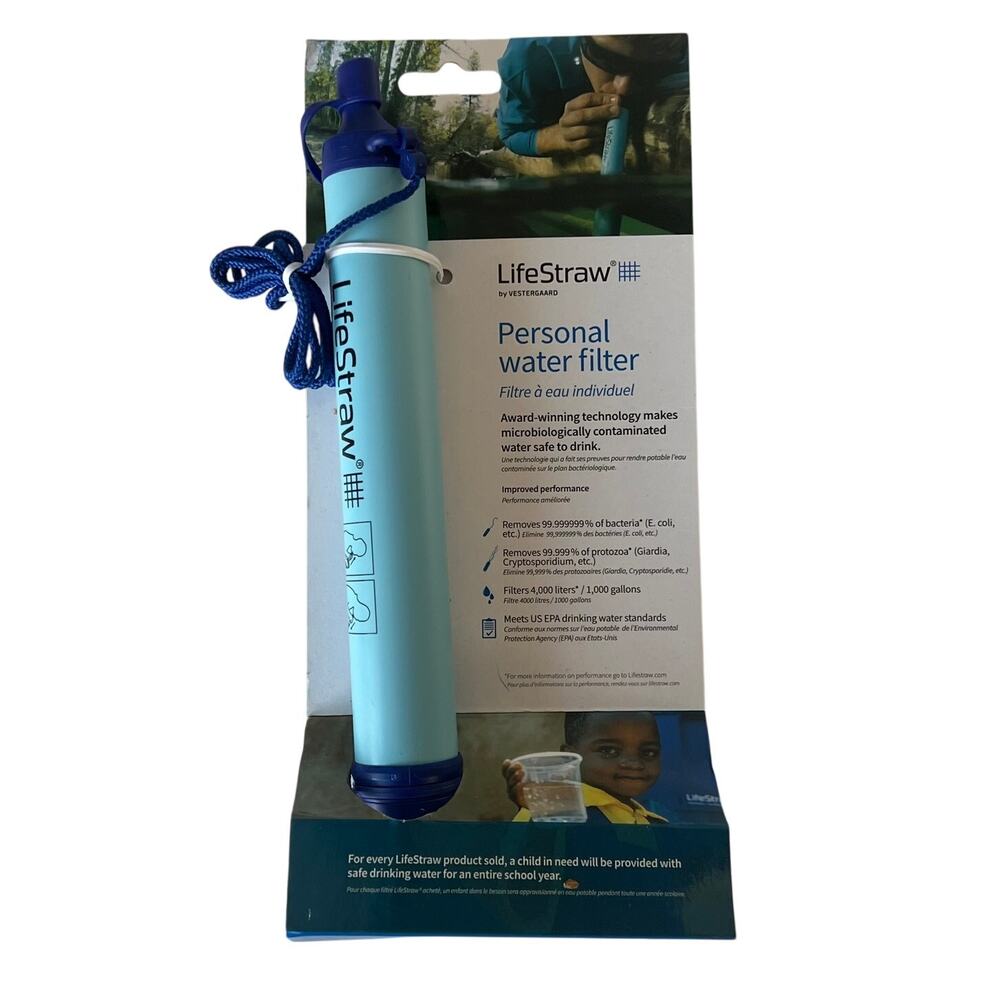 LifeStraw Personal Water Filter Straw Hiking Camping Emergency Survival New